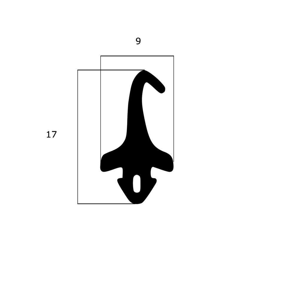 Mitteldichtungen - Mitteldichtung für Kunststofffenster | 17 mm Höhe | Farbe: schwarz