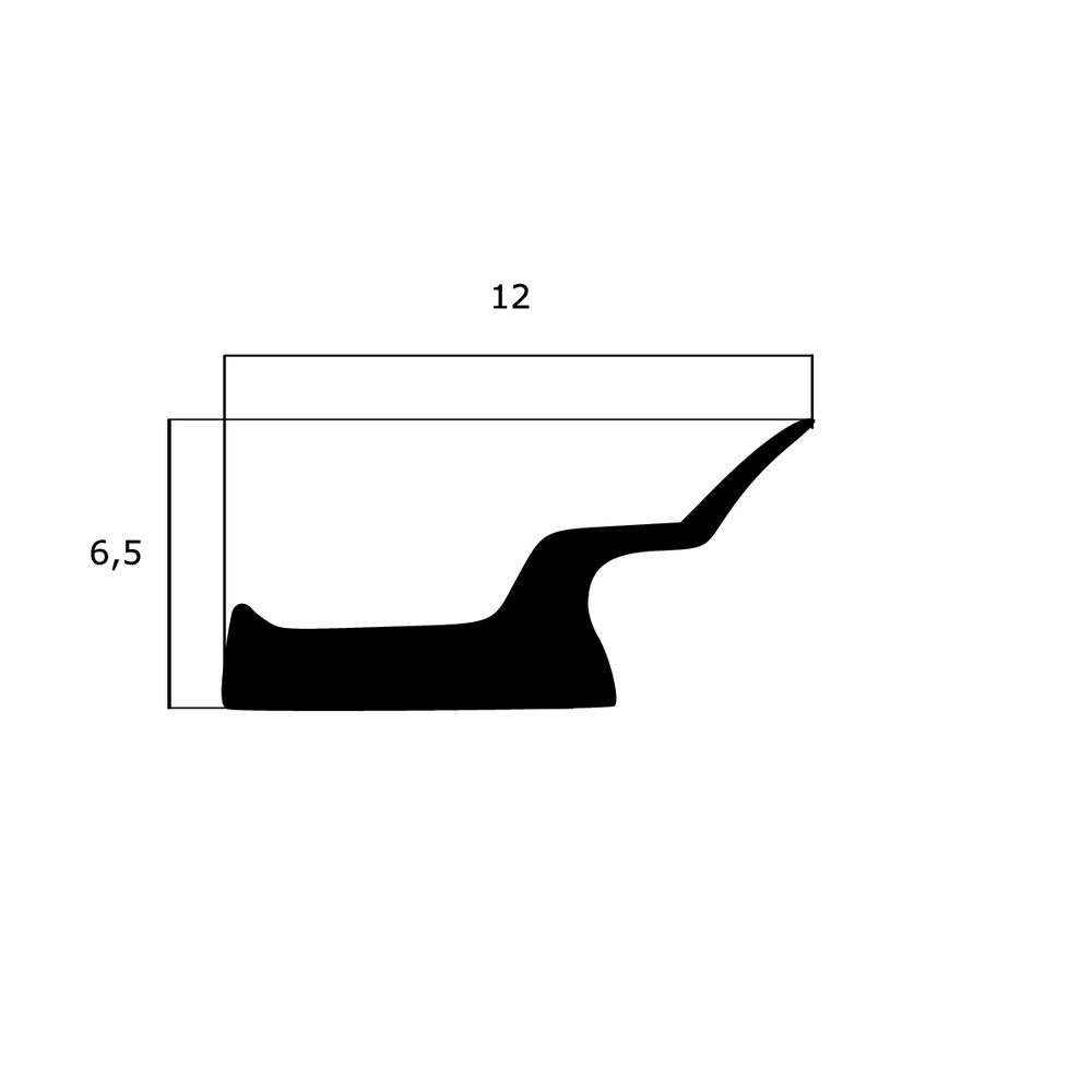 Lippendichtungen - Anschlagdichtung mit Lippe und glattem Fuß | 6,5 mm Höhe | Farbe: schwarz