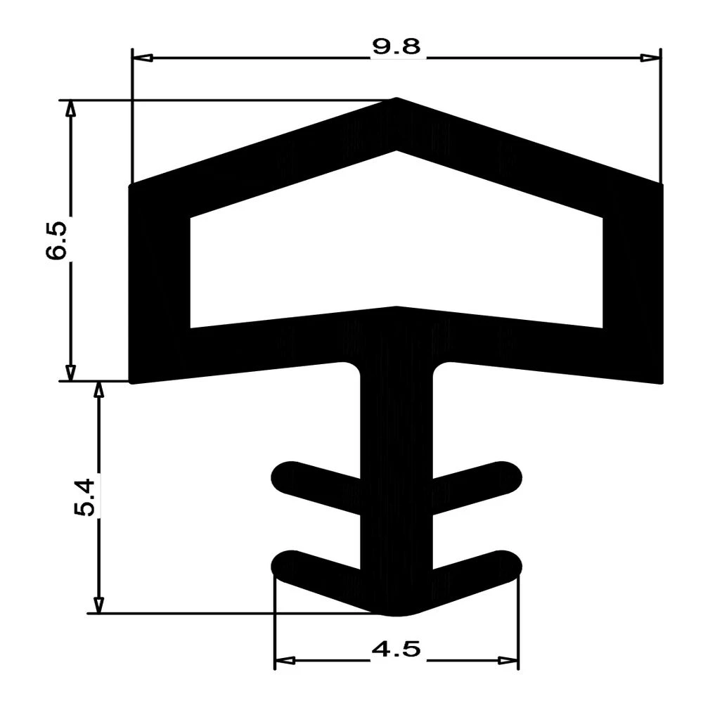 Türrahmen Dichtung - Holzzargendichtung für Zimmertüren | 4,5 mm Nut | Farbe: schwarz