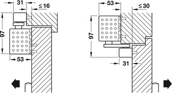 Obentürschließer Dorma TS 93B | Schließkraft: 2–5 nach EN 1154 | Farbe: silber