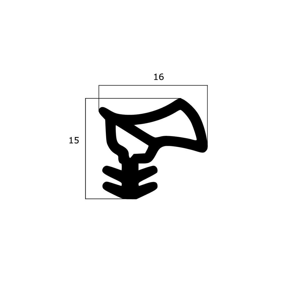 Türrahmen Dichtung - Stahlzargendichtung für senkrechte Nut | 15 mm Höhe | Farbe: braun