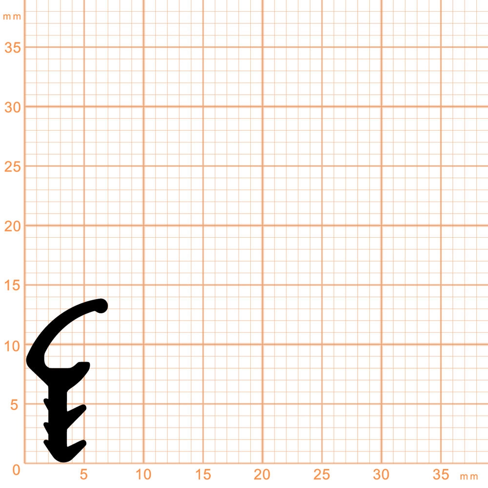 Türrahmen Dichtung - Anschlagdichtung für Holzfenster oder -türen | 14 mm Höhe | Farbe: schwarz
