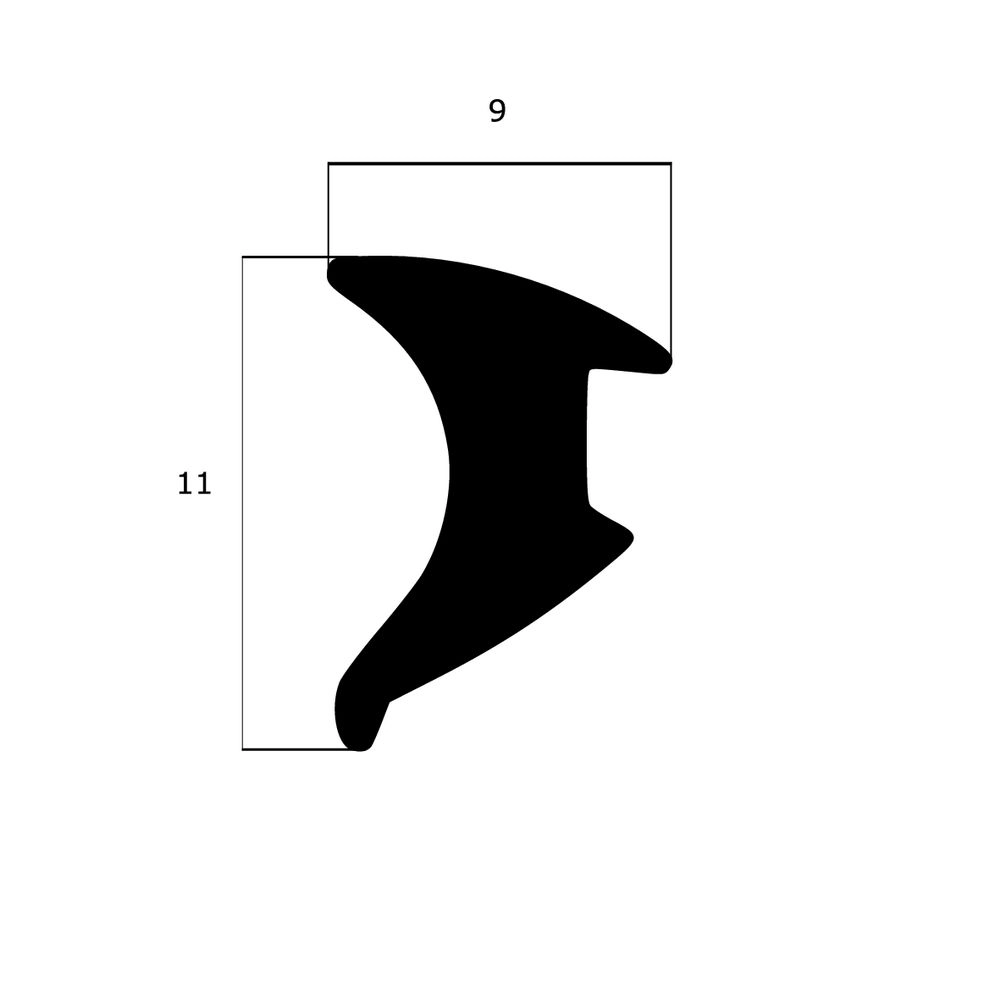 Verglasungsdichtungen - Verglasungsdichtung für Fenster | 11 mm Höhe | Farbe: schwarz