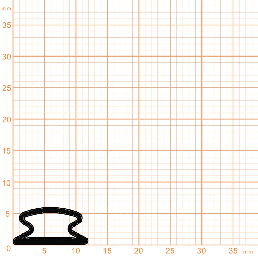 Dichtungsprofil sk 12 mm breit, für 3-5 mm Spalt