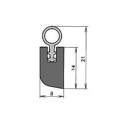 Anpressdichtungen - Anpressdichtung für Fenster- und Türrahmen | 2000 mm Länge | Farbe: rohholz