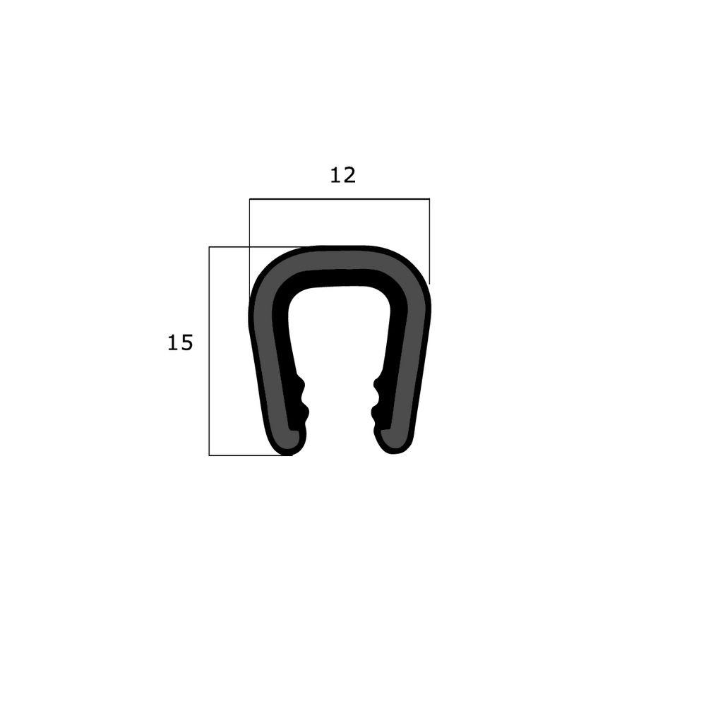 Kantenschutz - Kantenschutzprofil | Klemmbereich 6 - 8 mm | Farbe: schwarz