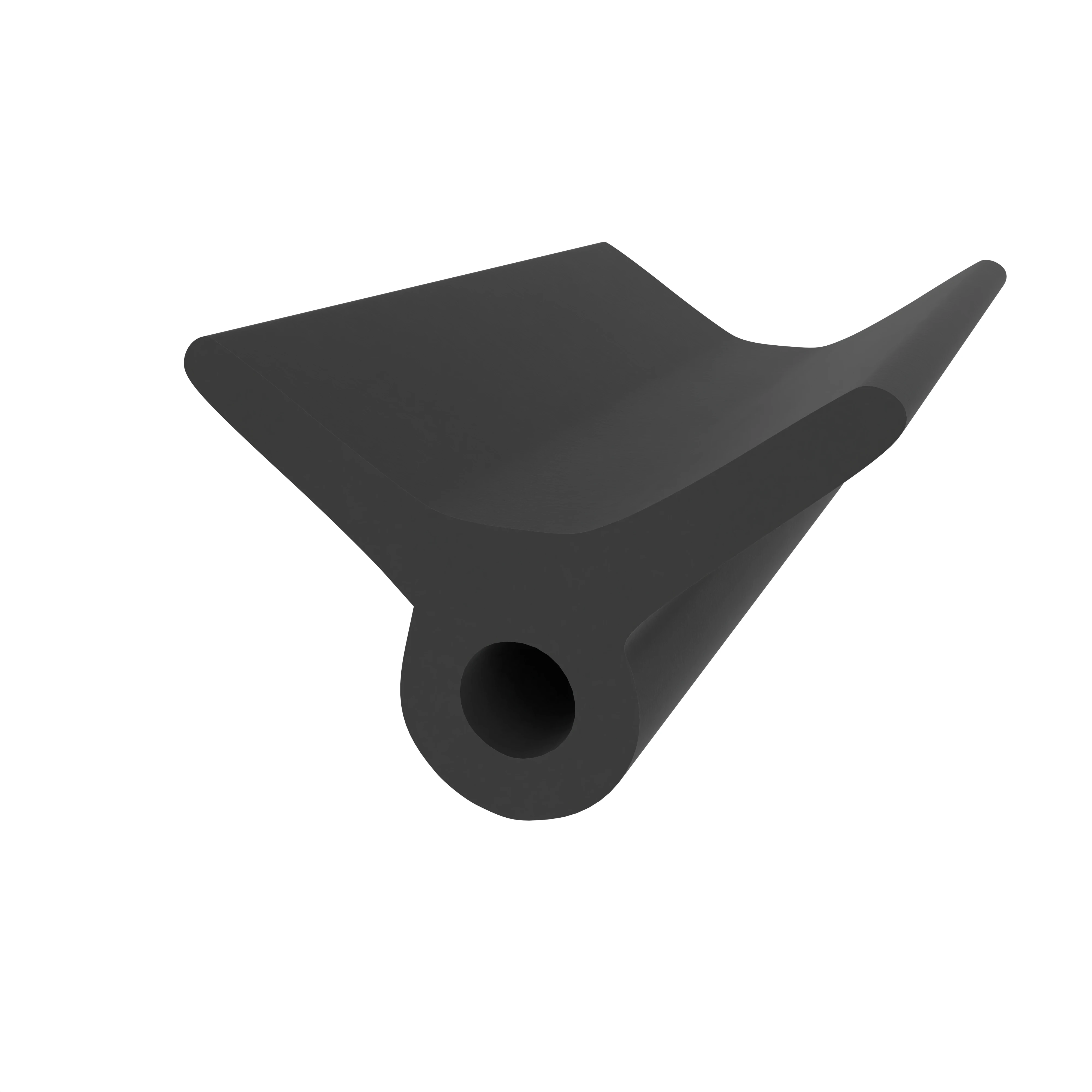 Lippendichtungen - Anschlagdichtung mit Lippe und profiliertem Fuß | 7,3 mm Breite | Farbe: schwarz