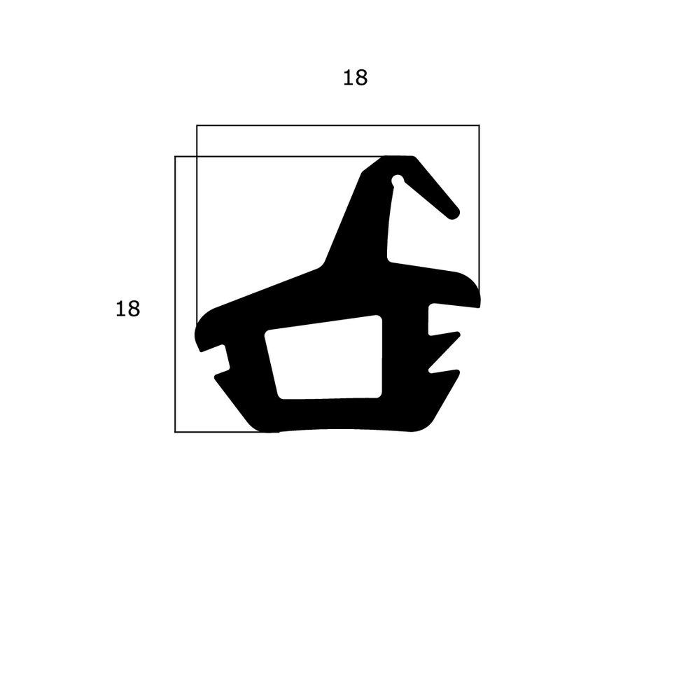 Mitteldichtung für Kunststofffenster | 18 mm Höhe | Farbe: schwarz