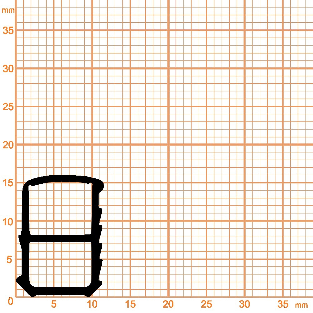 Stahlzargendichtung für senkrechte Nut | 16,5 mm Höhe | Farbe: beige