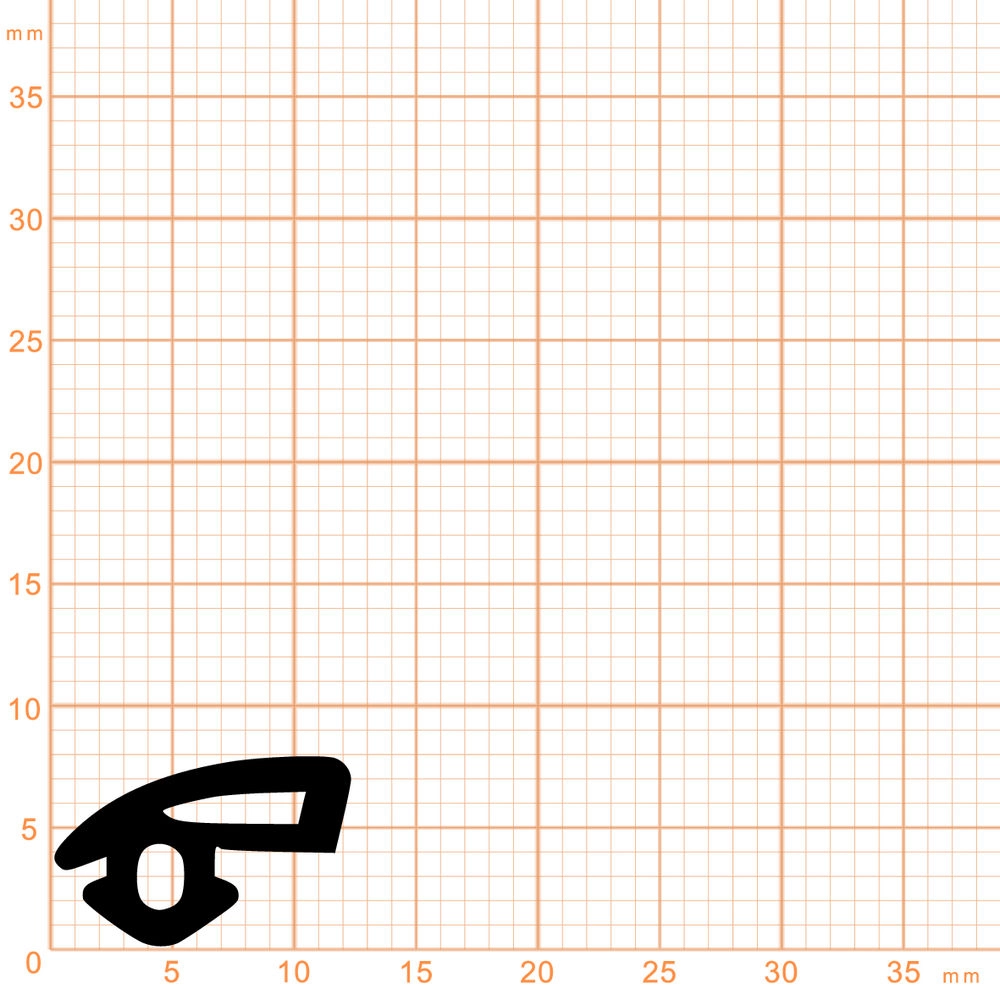 Lippendichtungen - Anschlagdichtung mit Schlauch | 8 mm Höhe | Farbe: schwarz