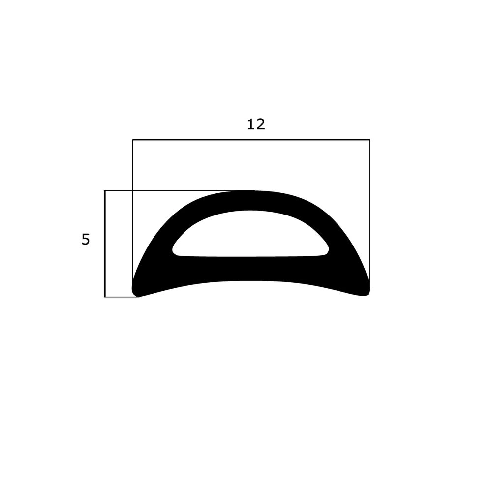 Schlauchdichtungen - Anschlagdichtung mit Schlauch | 5 mm Höhe | Farbe: schwarz 