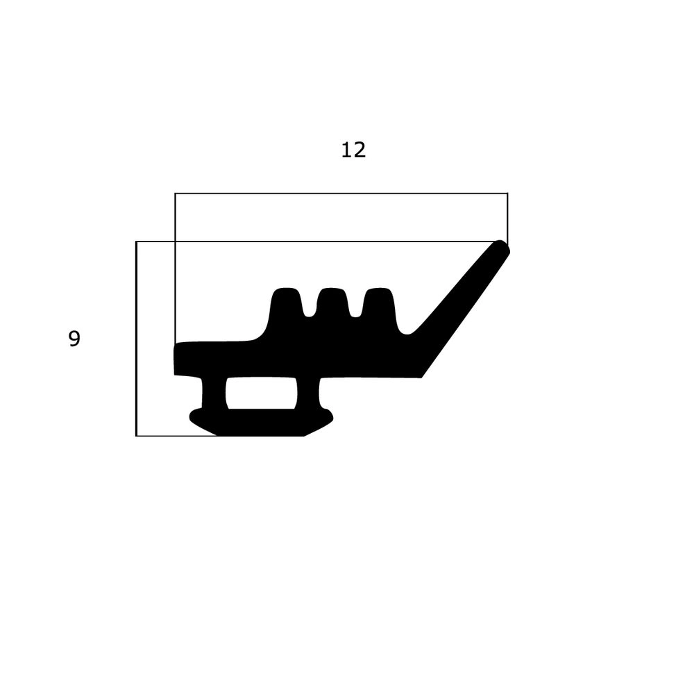 Glasauflage- und Fassadendichtungen - Verglasungsdichtung für Fenster | 9 mm Breite | Farbe: schwarz