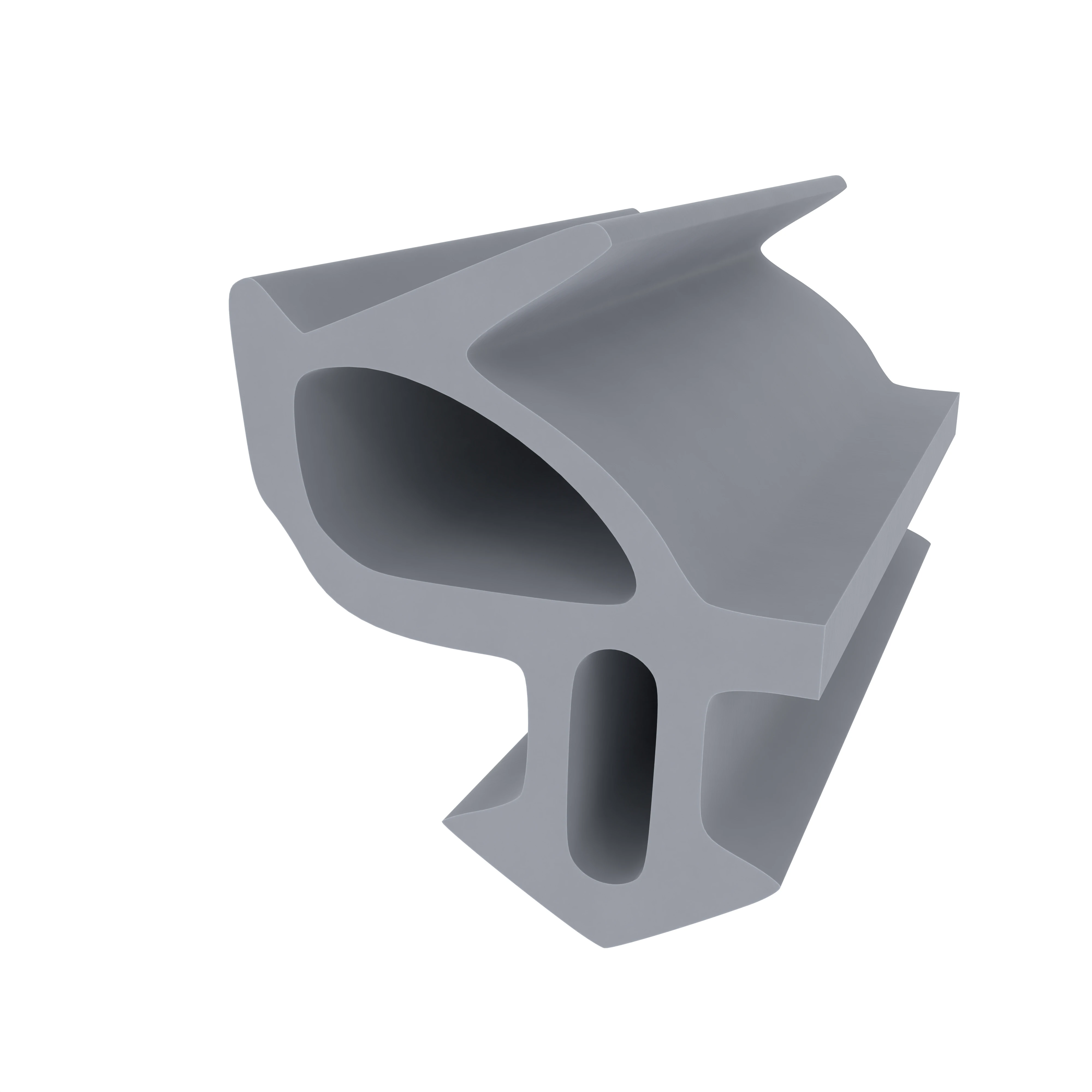 Lippendichtungen - Anschlagdichtung mit Schlauch | 10 mm Höhe | Farbe: grau