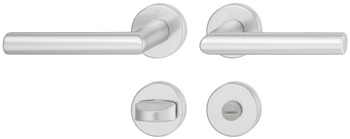 Türdrücker - Türdrücker-Garnitur für WC/Badezimmer | Hoppe Amsterdam 1400/42KV/42KVS | Farbe: silber