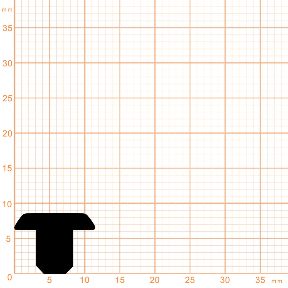 Treppenstufenprofile - Treppenstufendichtung | Höhe: 8,5 mm | Farbe: schwarz