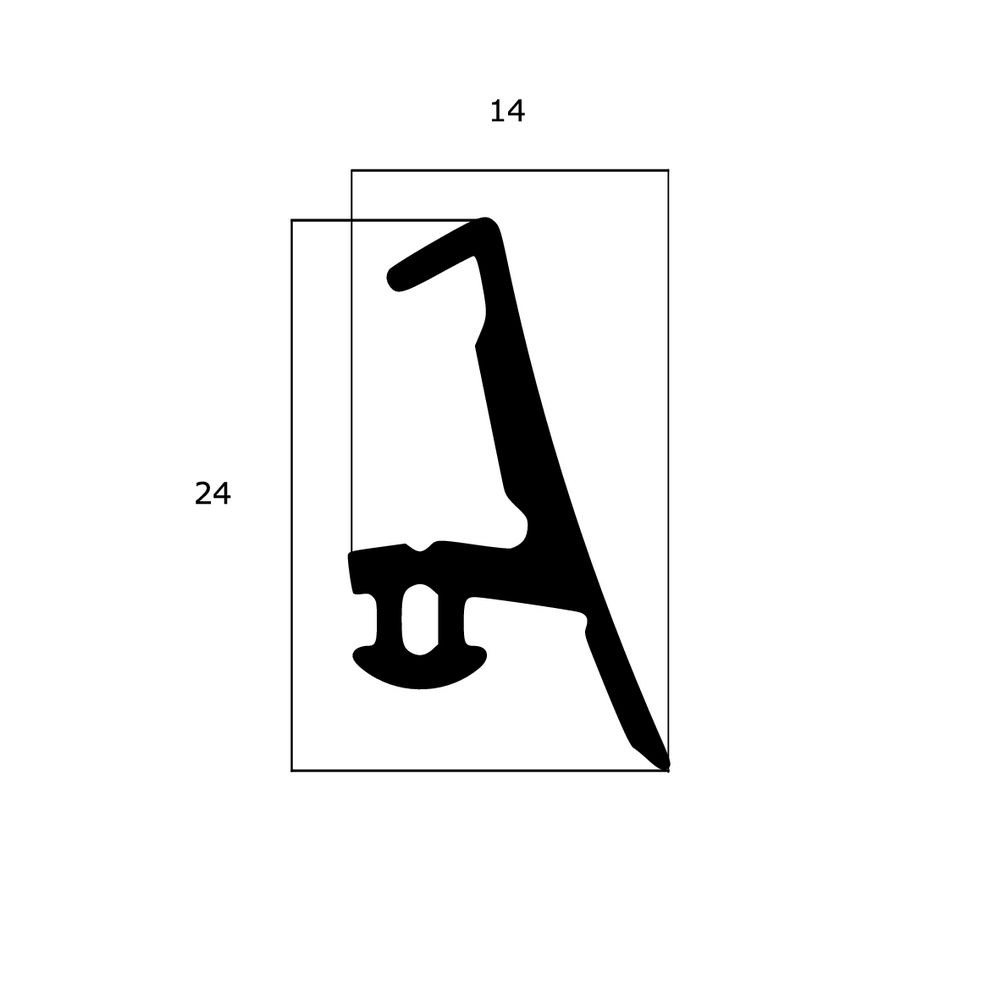 Mitteldichtungen - Mitteldichtung für Metall- und Alufenster | 24 mm Höhe | Farbe: schwarz