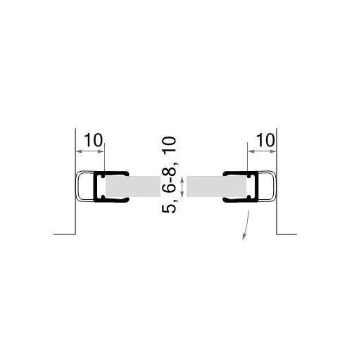 Dusch-Streifendichtung | Glasstärke: 6 - 8 mm | Farbe: transparent