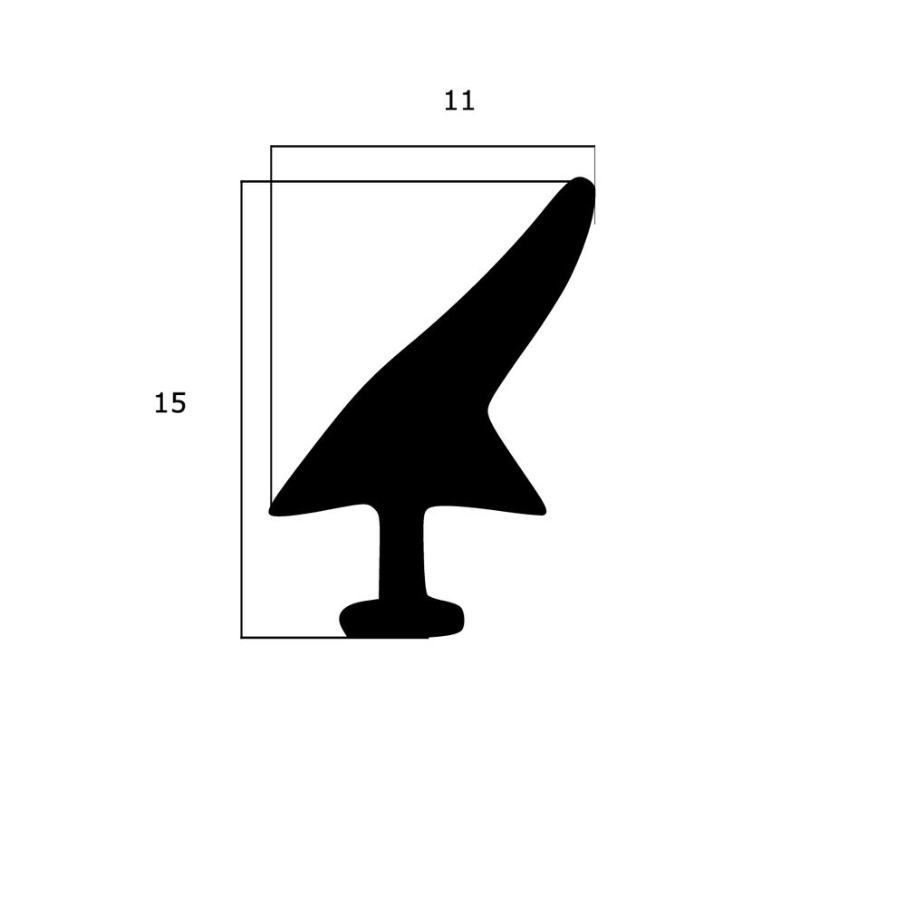 Mitteldichtungen - Mitteldichtung für Metall- und Alufenster | 15 mm Höhe | Farbe: schwarz