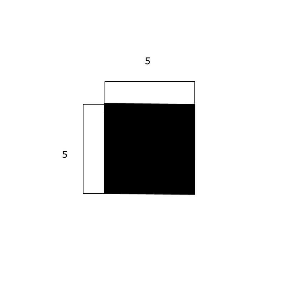 Moosgummi - Moosgummidichtung vierkant | 5 mm Höhe | Farbe: schwarz