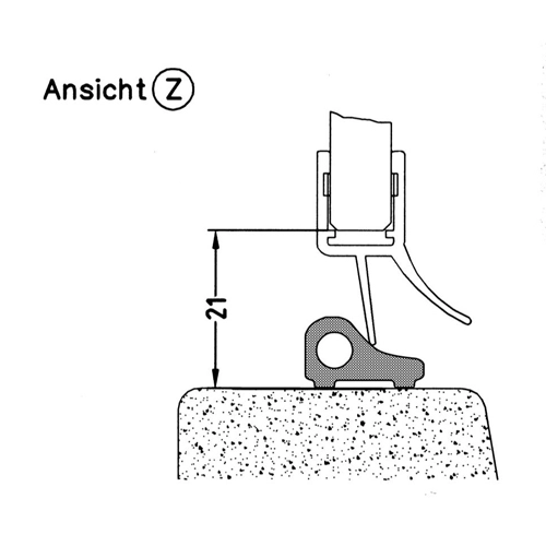 Waagrecht - Schwallschutz Runddusche | Radius: 550 mm | Farbe: weiß