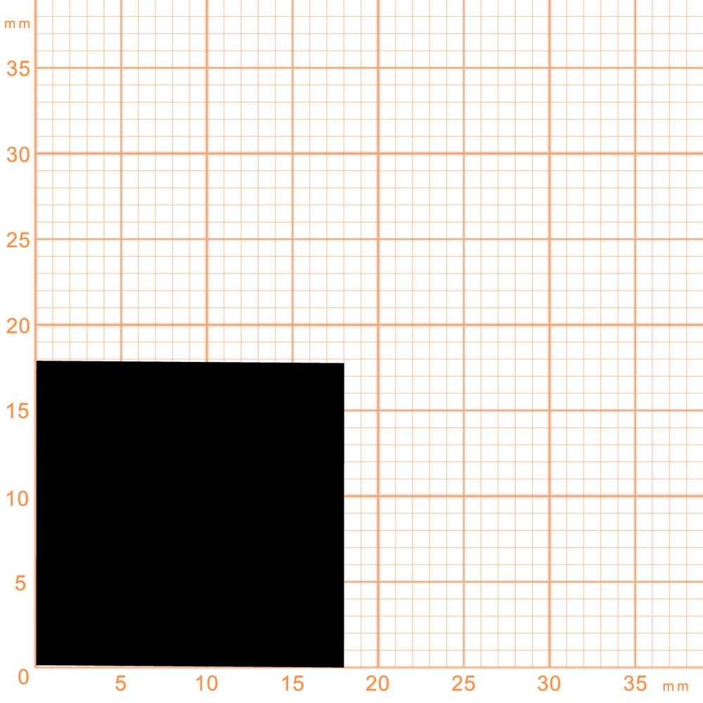 Moosgummi - Moosgummidichtung vierkant | 18 mm Höhe | Farbe: schwarz