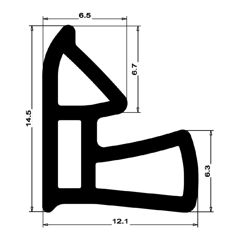 Stahlzargendichtung für hinterschrnittene Nut | 13 mm Breite | Farbe: grau