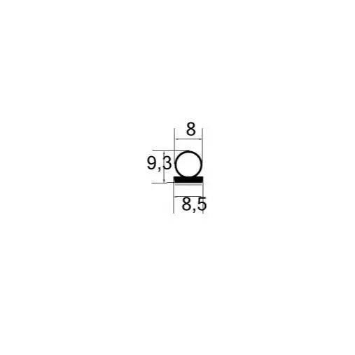 Türdichtung selbstklebend - Klebedichtung  für Türen und Fenster | 8,5 mm Breite | Farbe: weiß