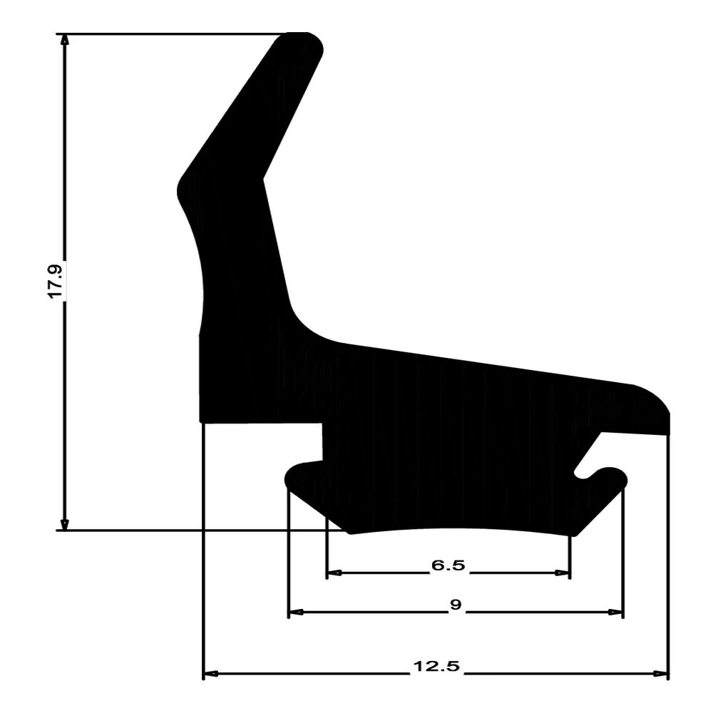 Mitteldichtung für Kunststofffenster | 19 mm Höhe | Farbe: schwarz