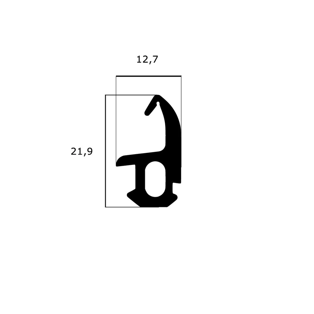 Mitteldichtungen - Mitteldichtung für Alu-oder Metallfenster | 21,9 mm Höhe | Farbe: schwarz 