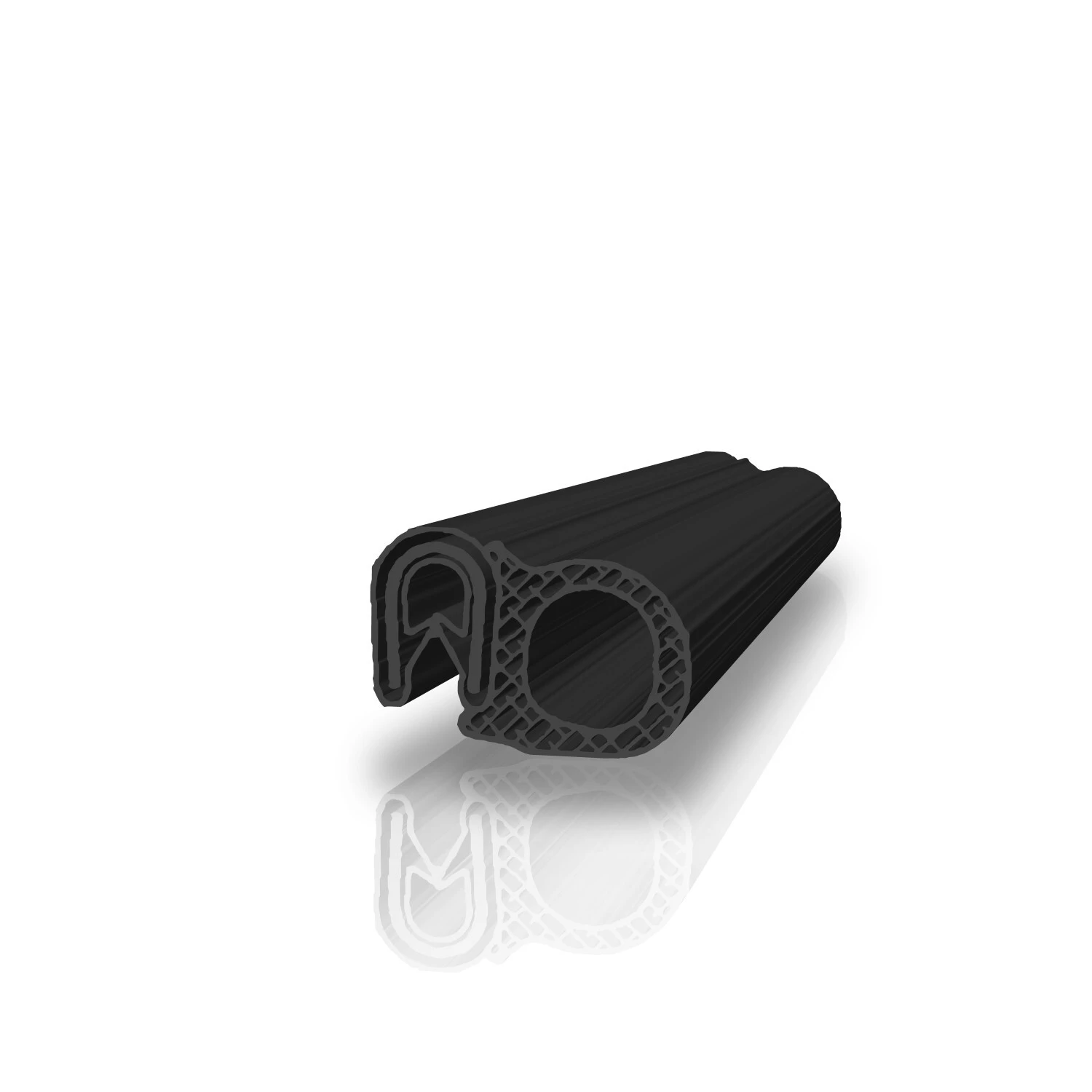 Kantenschutzprofil mit Moosgummi Klemmbereich 1-4 mm in schwarz