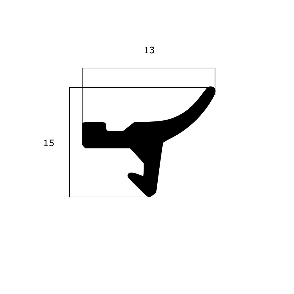Dachfensterdichtungen - Dachfensterdichtung für Velux Dachflächenfenster | Höhe: 15 mm | Farbe: schwarz