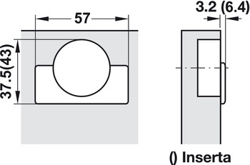 Scharniere - Topfplatte für Clip Top | Modell: 71T3790 | Anschlag: Innenanschlag