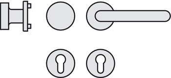 Türdrücker - Türdrücker-Garnitur mit Profilzylinder | Hoppe Paris E138Z/42KV/42KVS | Farbe: silber