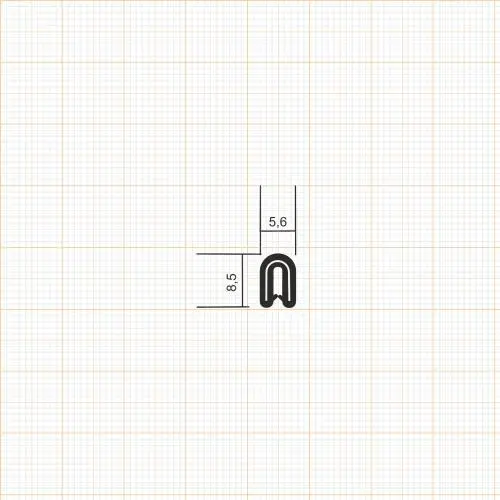 Kantenschutzprofil | Klemmbereich: 0,8 – 1,5 mm | Farbe: schwarz