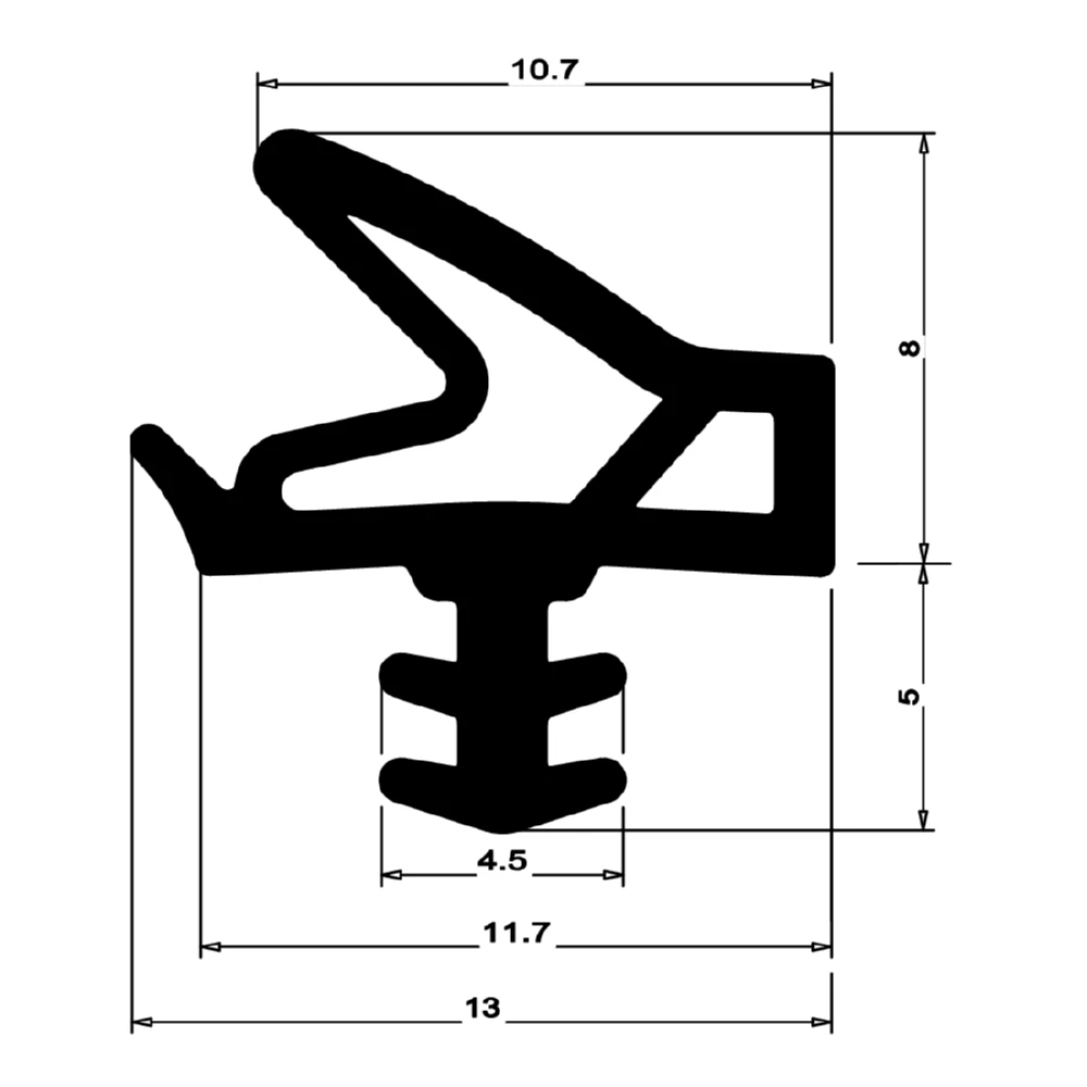 Holzzargendichtung für Haustüren | 12 mm Falzbreite | Farbe: beige