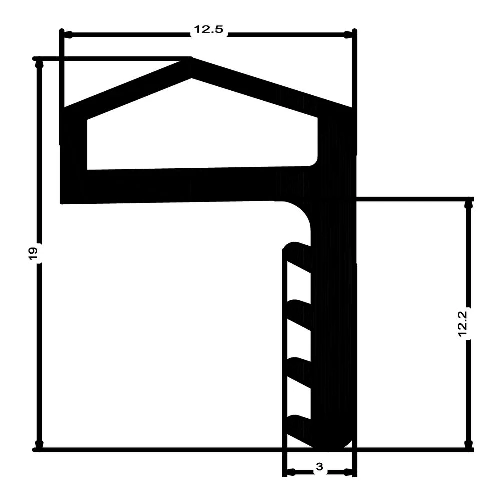 Holzzargendichtung für Holztüren | 12 mm Falzbreite | Farbe: weiß