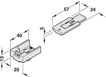 Rastfeststelleinheit für Dorma Gleitschiene | Farbe: silber