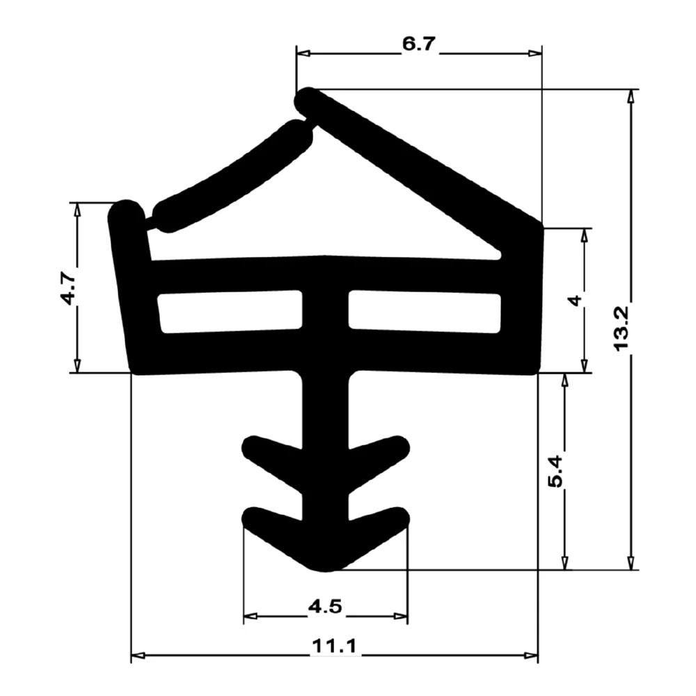 Holzzargendichtung für Haustüren | 12 mm Falzbreite | Farbe: transparent
