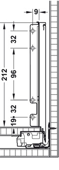 Schubkästen - Schubkasten-Garnitur für Legrabox | Ausführung: Korpusschiene Blumotion S | Zargenhöhe: 240 mm