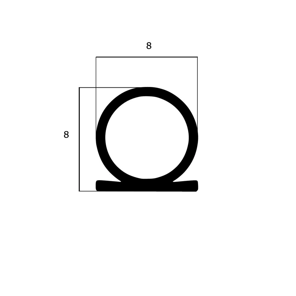Türdichtung selbstklebend - Klebedichtung mit Omega-Profil | Spaltbreite: 1 – 8 mm | Farbe: schwarz