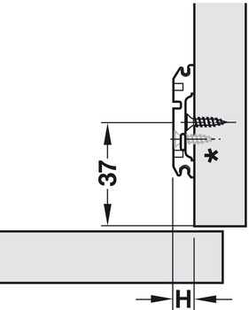 Kreuzmontageplatte von Blum | Modell: 173H7130 | Distanz: 3 mm