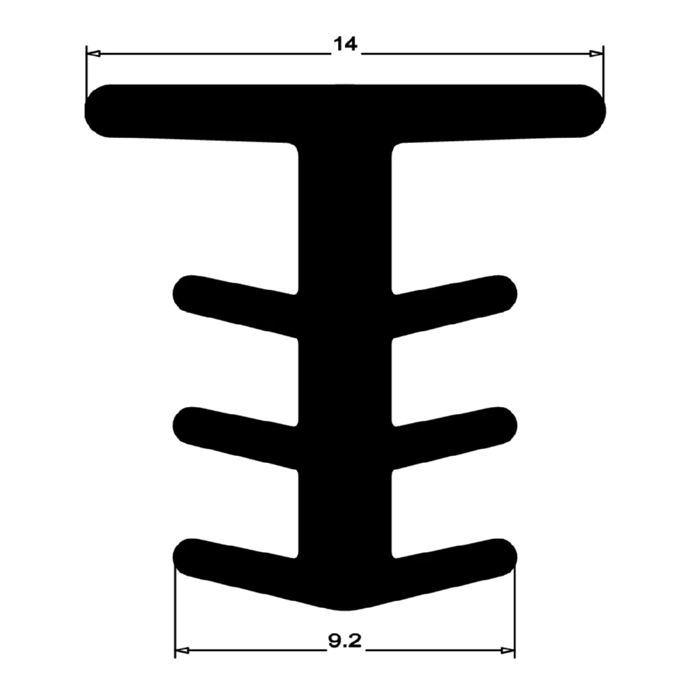 Fugenabdeckprofil | Höhe: 14 mm | Farbe: schwarz