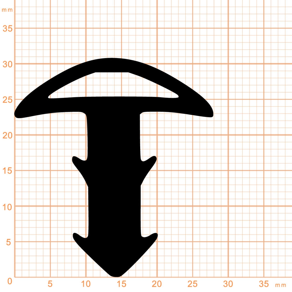 Treppenstufenprofile - Treppenstufendichtung | Höhe: 31 mm | Farbe: schwarz