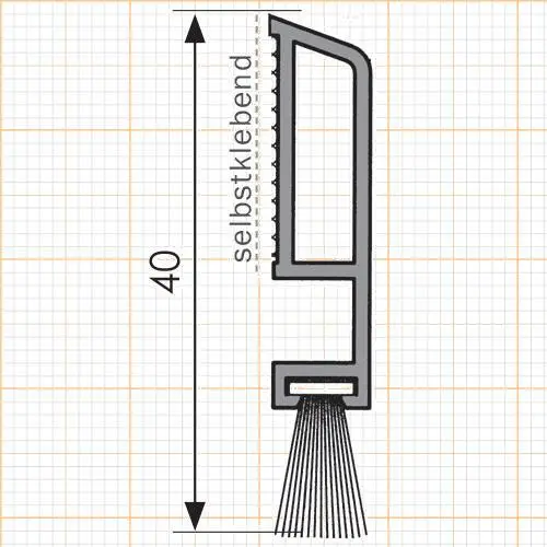 Bürstendichtung selbstklebend für Türen | Bürstenhöhe: 10 mm | Farbe: weiß