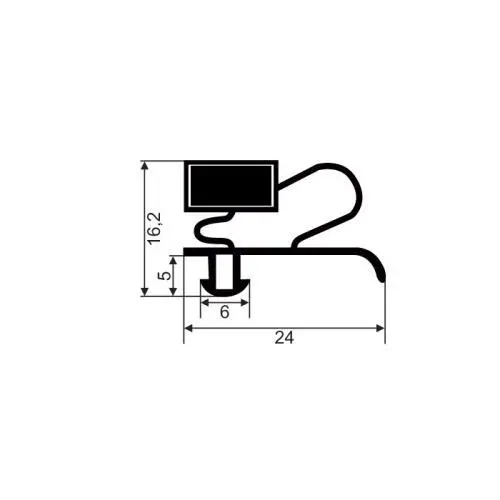 Kühlschrankdichtungen - Kühlschrankdichtungsrahmen | Höhe: 16,2 mm | Farbe: grau