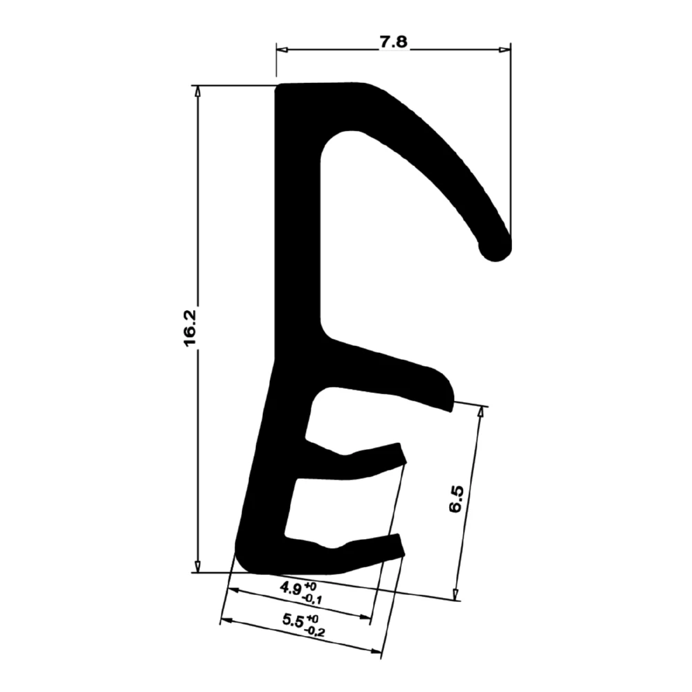 Flügelfalzdichtung für Holzflügel | 16 mm Höhe | Farbe: weiß