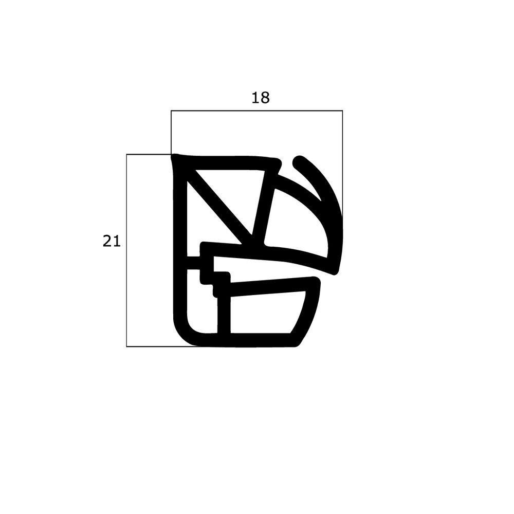 Türrahmen Dichtung - Stahlzargendichtung für Stahltüren | 21 mm Höhe | Farbe: weiß