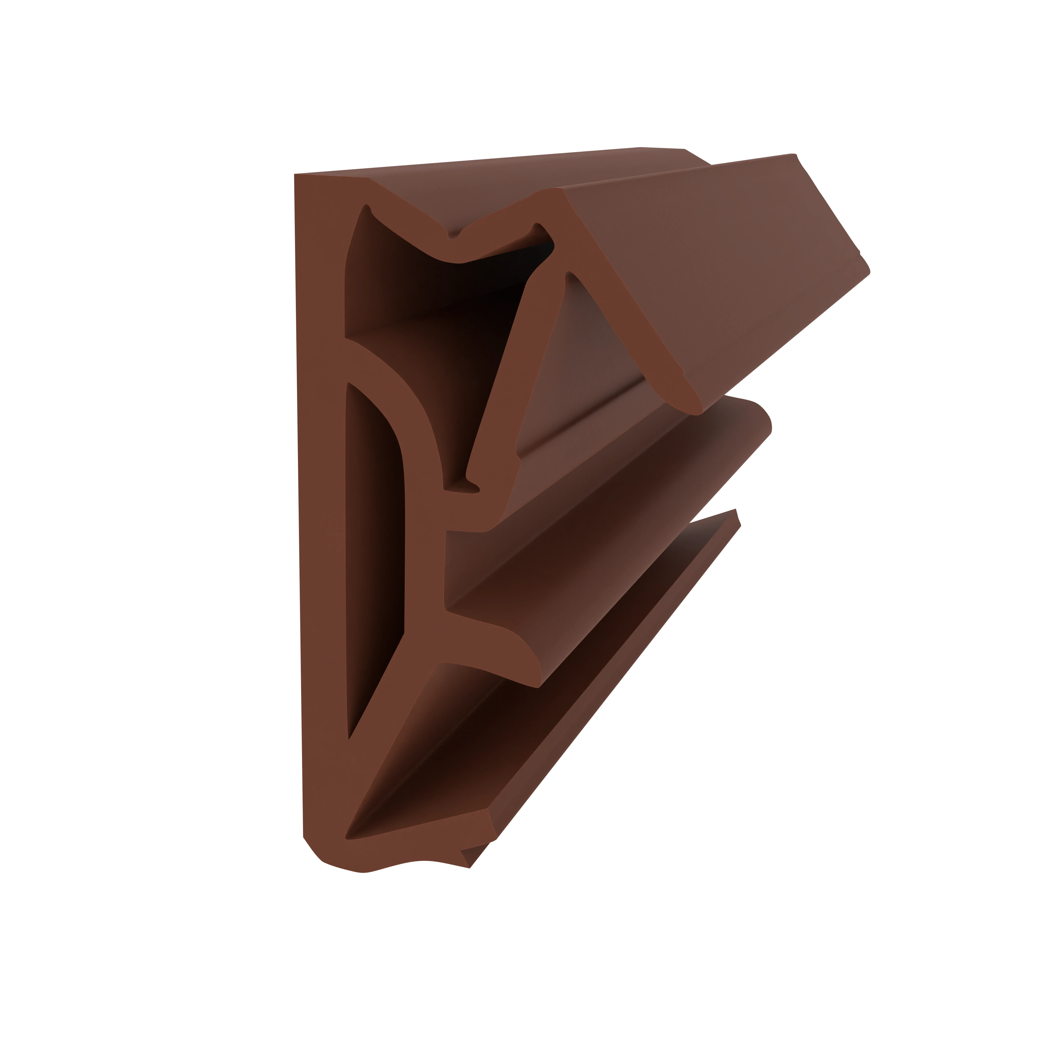 Flügelfalzdichtung für Holzelemente | 12 mm Falzhöhe | Farbe: braun Flügelfalzdichtung für Holzelemente | 12 mm Falzhöhe | Farbe: braun