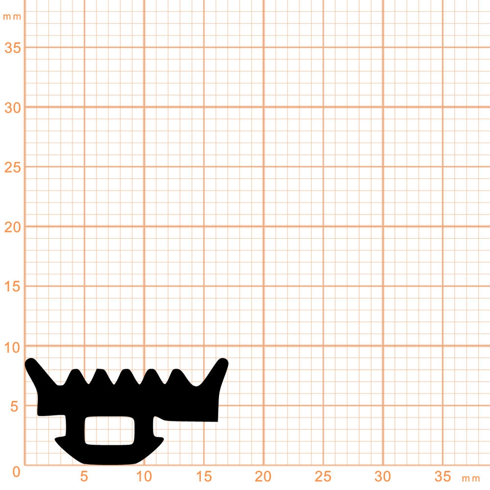 Glasauflage- und Fassadendichtungen - Verglasungsdichtung für Fenster | 9 mm Breite | Farbe: schwarz