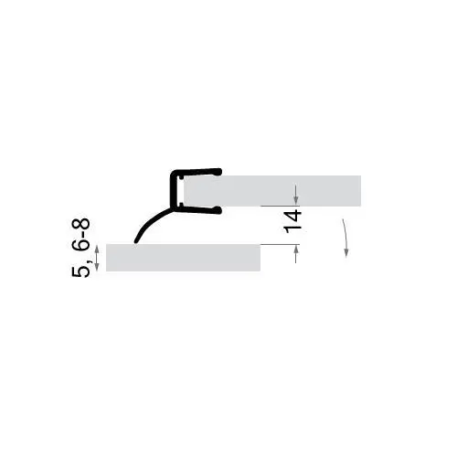 Duschdichtung für Faltflügeltüren | Glasstärke: 6 – 8 mm | Farbe: transparent
